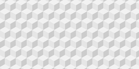 Minimal vector cubes geometric tile and mosaic wall grid backdrop hexagon technology wallpaper background. white and gray block cube structure backdrop grid triangle texture vintage design.