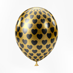 Black Gold balloon. Luxury realistic balloons. Heart pattern