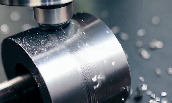 Slow-motion Close-up of Titanium Polishing Process