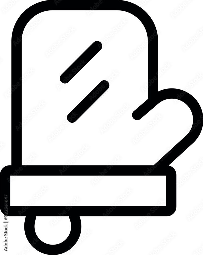 Poster simple vector icon of an oven mitt, perfect for representing baking