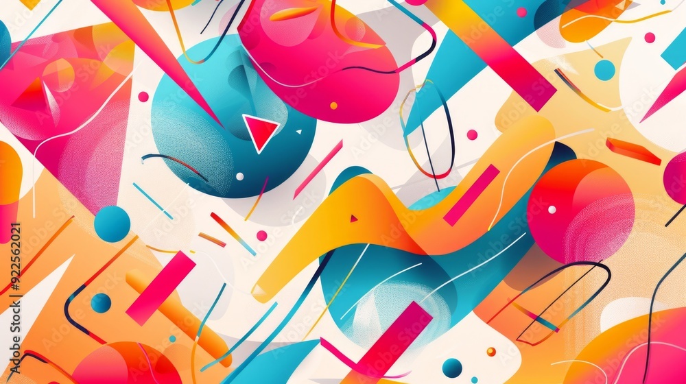 Poster design a vector background filled with bright, cheerful colors and playful abstract forms. utilize a