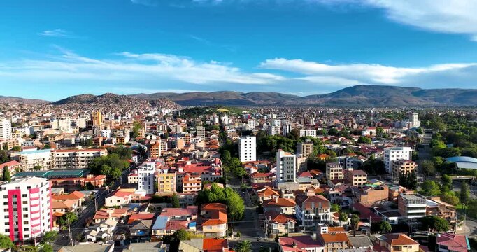 aerial view City of Cochabamba Bolivia