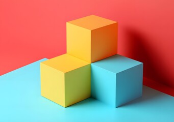 Abstract Geometric Shapes on Colorful Background