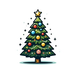 Fototapeta premium christmas tree image a white background