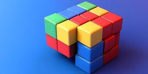 Colorful Cubes Abstract Geometric Background
