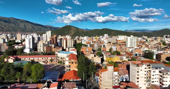 aerial view City of Cochabamba Bolivia