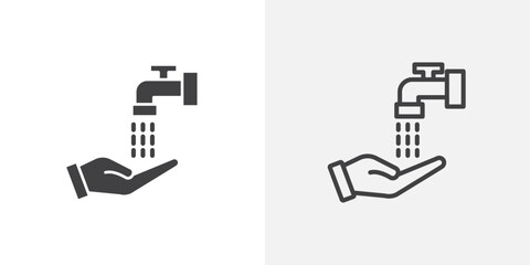 Ablution vector icon set black filled and outlined style.