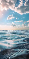 Obraz premium Blue Sky White Clouds Above the Ocean