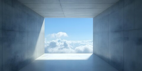 Obraz premium Concrete Room with Sky View