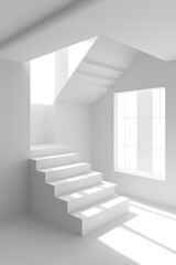 Minimalist White Staircase Interior Design