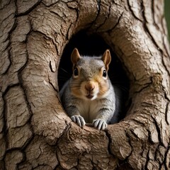 Inquisitive Ember of the Forest, Peeking from Nature's Hideaway