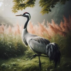  Solitary Sentinel in Verdant Embrace: A Momentary Pause in Nature's Ballet