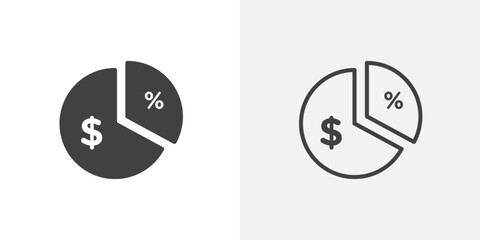 Margin vector icon set black filled and outlined style.