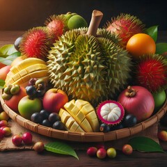 still life with fruits and berries