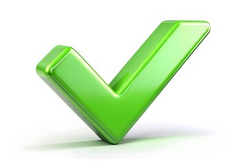 Check icon green, isolated on white background.