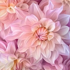 A detailed shot of pink dahlias, highlighting the texture and color gradients of the petals