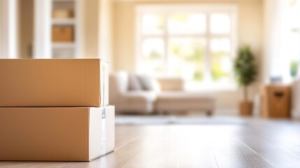 Potted plant in a white pot on wooden floor, family in background