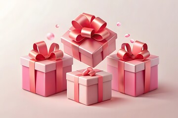 Obraz premium Beautiful gifts isolated on white 