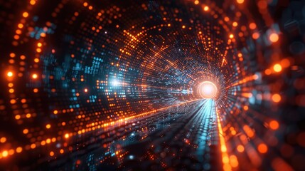 Naklejka premium abstract backgrounds, Futuristic technology abstract background with lines for network, big data, data center, server, internet, speed. Abstract neon lights into digital technology tunnel