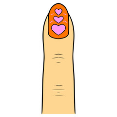 nail arts illustration hand drawn isolated vector