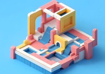 Abstract 3D Building Architecture Design