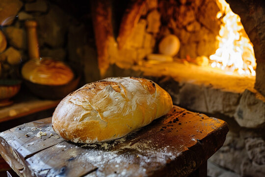 Artisan bread baking in a rustic kitchen culinary craftsmanship