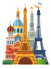 Obraz premium Famous Landmarks of the World