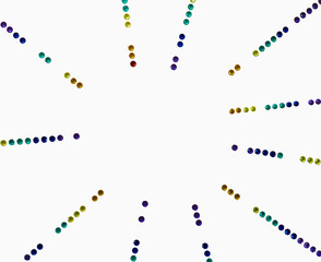 Rhinestone faux gems that sparkle are in straight lines making a circle with space in center for your message. Connect the dots and point to the center.