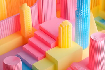 Obraz premium Abstract Colorful 3D Shapes Background