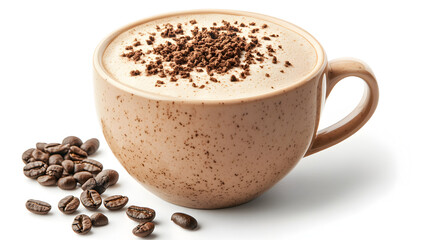 cup of coffee with beans