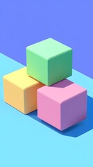 Obraz premium Abstract Geometric Shapes with Pastel Colors