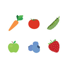 Food set emoji vector illustration