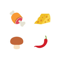 Food set emoji vector illustration