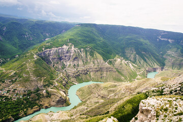 The Sulak River in the mountains.