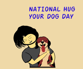 Illustration design commemorating hug your dog today