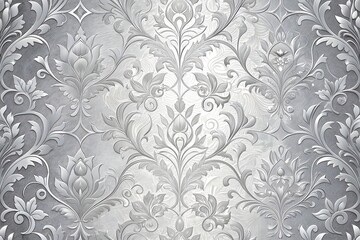 Elegant Silver Floral Design Pattern Textured Background Artistry