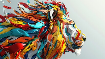 Abstract Lion Art