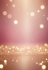 Shiny background with pink and gold radiant bokeh, soft glow