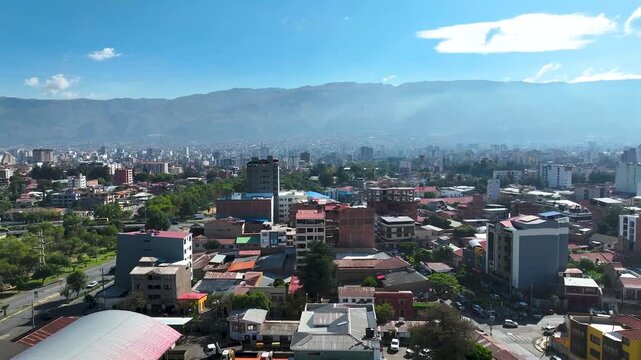 aerial view City of Cochabamba Bolivia