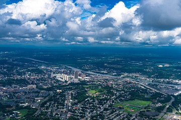 Ana area view of Albany, the capital of New York State on the Hudson River