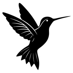 humming-bird-silhouette-vector-illustration-  on a white background 