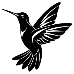Elegant Hummingbird Silhouette Vector Illustration