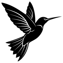 Obraz premium humming-bird-silhouette-vector-illustration- on a white background 