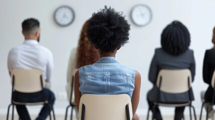 Obraz premium Job interview in progress with a focus on diversity and inclusion in hiring