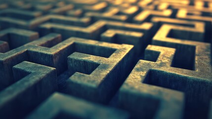 Complex network of pathways and intersections, forming a maze-like subway pattern.