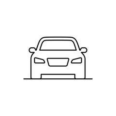 Car silhouette line icon. Front view. Vector illustration
