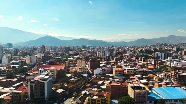 aerial view City of Cochabamba Bolivia