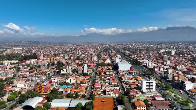 aerial view City of Cochabamba Bolivia