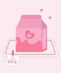 Illustration with Paper Bag Milk at Love Taste 