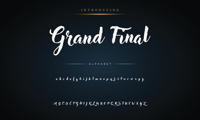 An elegant brush created a typeface, alphabet, and capital letters in vector form.